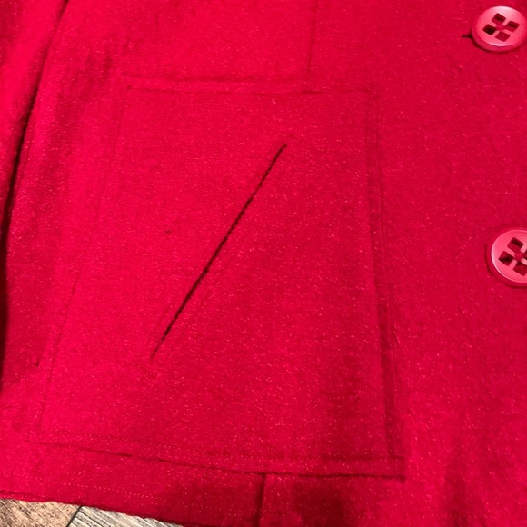 Women’s Wool Blend Coldwater Creek Red Coat  Size Small - Picture 4 of 8